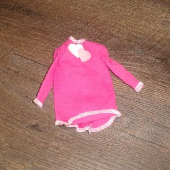Barbie | Toys | Barbie Doll Clothes Pink Nightshirt Pajamas Hearts ...